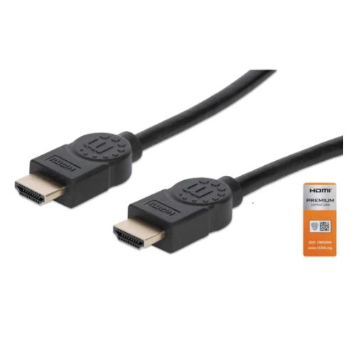 Cable Manhattan HDMI 3m 4K 60Hz 3D Blindado con Ethernet Negro