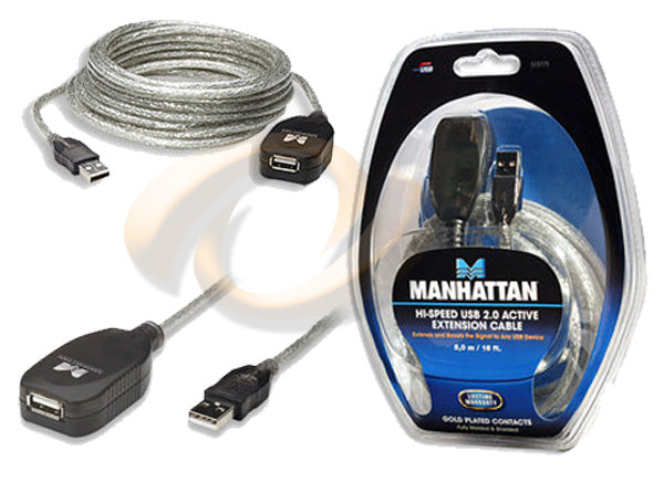 Cable Manhattan Extension Activa USB 2.0 4.9m Encadenable