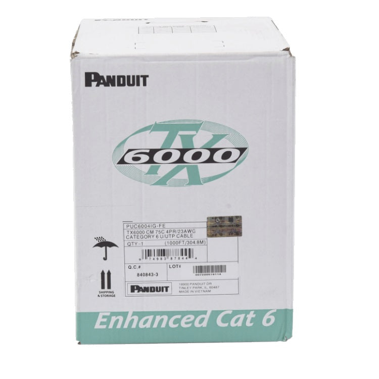 Bobina Panduit de Cable Utp Cat6 mejorado Gris de Cobre TX6000 PanNet, Reelex PUC6004IG-FE