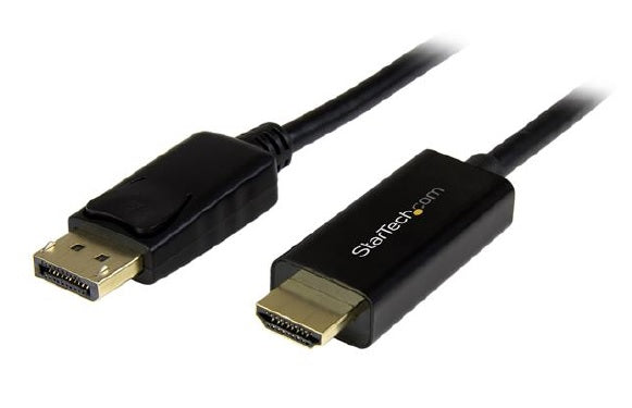 Cable Startech DisplayPort a HDMI 4K 30Hz Cable Adaptador Pasivo DisplayPort a HDMI 2 metros Soporta video UHD 4K a 30Hz 3840x2160 Audio 7.1 HDCP 1.4 y DPCP Modelo DP2HDMM2MB