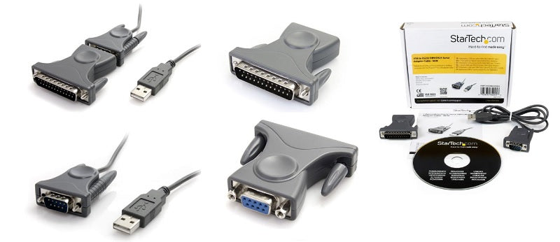 CABLE STARTECH ADAPTADOR DE 0.9M USB A SERIAL SERIE DB9 DB25 RS232