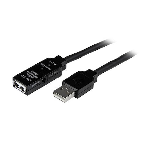 CABLE STARTECH EXTENSION DE 5MTS NEGRO ALARGADOR ACTIVO MACHO A HEMBRA