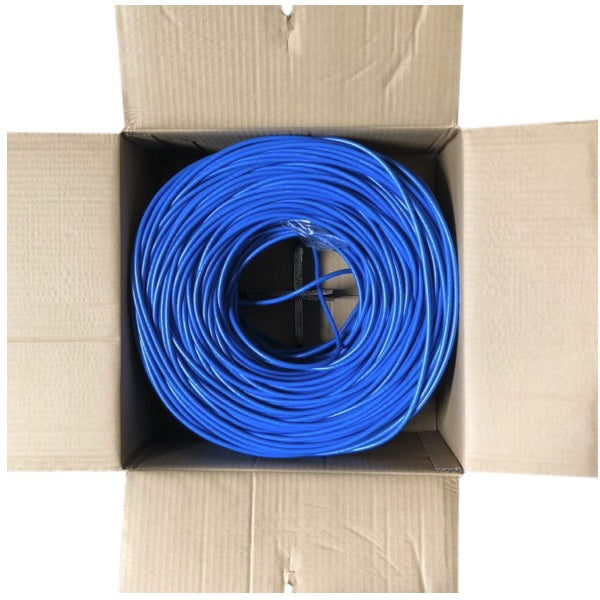Bobina UTP X-Media XM-C6-1000-BU Cat 6 de 305 metros 4-pares 24AWG color azul