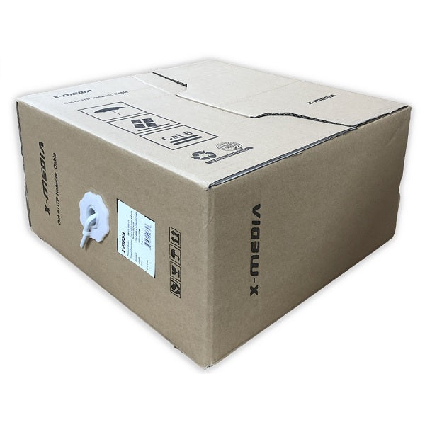 Bobina UTP X-Media XM-C6BC-1KGY Cat. 6 de 305 metros 24AWG de cobre color gris EIA/TIA ETL Verified