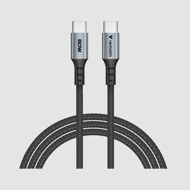 Cable de sincronizacion Verbatim carga USB-C 60W modelo VB31845 color Negro de 120 cm