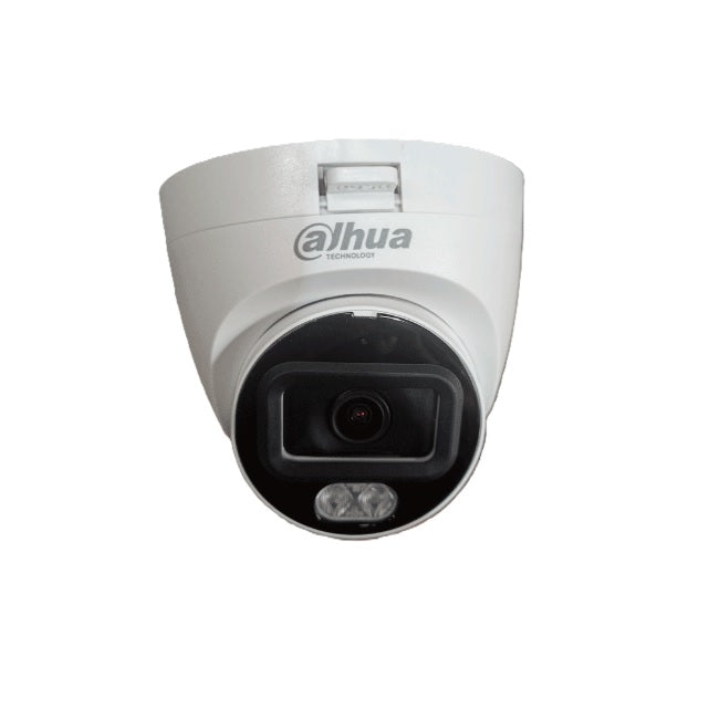 Camara Dahua DH-HAC-HDW1209TLQN-LED-0280B-S3 domo full color 2 mp 1080p lente 2.8 mm IR 30 m plastico exterior 106 gds apert starlight IP67