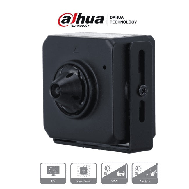 Camara Dahua DH-IPC-HUM4231S-L4 IP pinhole 2 mpx lente de 2.8 mm interior 96 gds de apertura microfono integrado