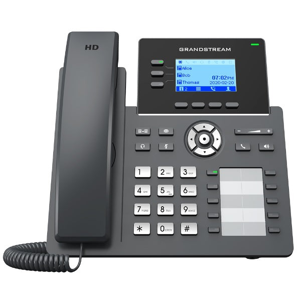 Teléfono IP Grandstream Grado Operador 3 Líneas SIP con 6 Cuentas 10 Botones BLF Puerto Gigabit PoE Codec Opus