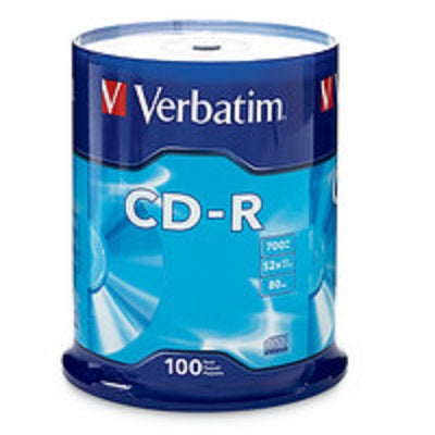 Torre 100 CD-R Verbatim 52x80 min 700MB modelo VB94554