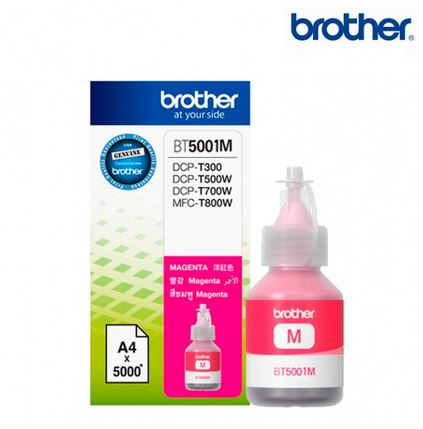 TINTA BROTHER BT5001M MAGENTA BOTE INKBENEFIT TANK T300/T500/T700/T800 RENDIMIENTO ULTRA (5 000 PAG)