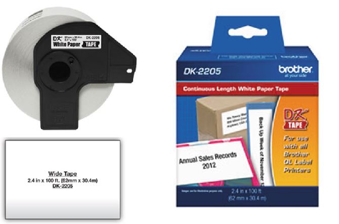 ETIQUETA BROTHER DK2205 62MM 30.48MM QL-810 QL-800