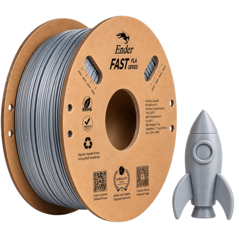 Bobina de filamento 3D Creality CN-5287 Ender Fast PLA 1.75mm 1kg plateado