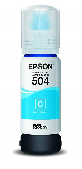 TINTA EPSON 504 T504220-AL CYAN BOTE ECOTANK L4150/L4160/L6161/L6171/L6191 70ML (6 000 PAG)