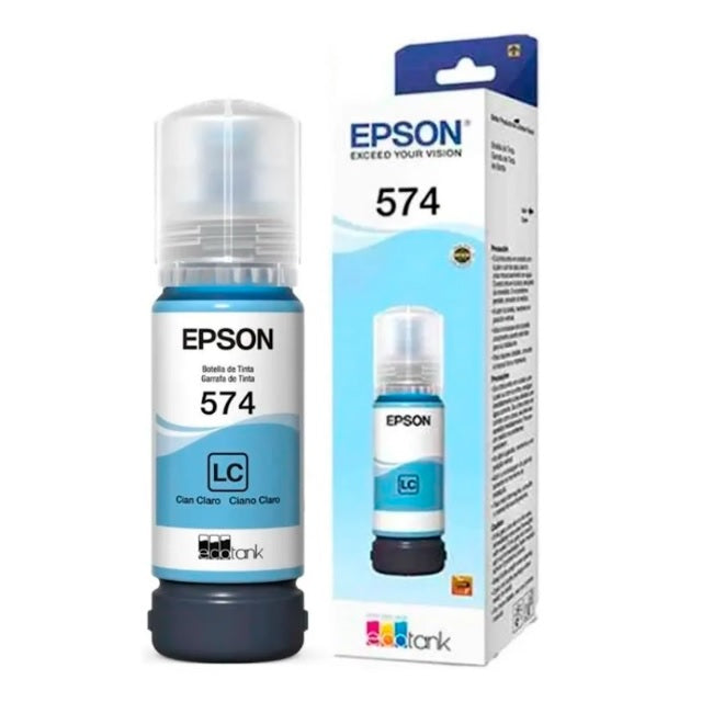 Tinta Epson 574 T574520-AL cian claro bote EcoTank L8050 65ml (7 300 pag)