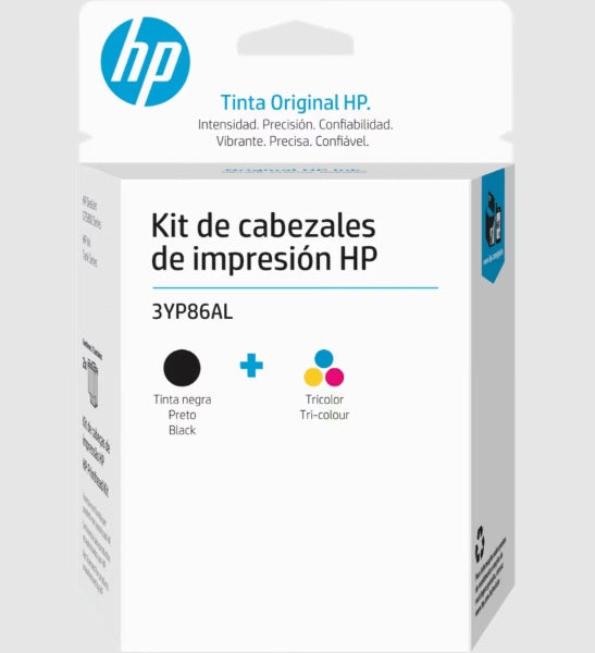 Kit de cabezales HP 3YP86AL negro y tricolor para HP Ink Tank serie 110 Smart Tank serie 350 Smart Tank inalámbrica serie 450