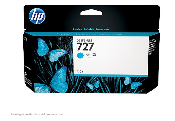 TINTA HP LF 727 B3P19A CYAN DesignJet T1500 /T2500/T920 130ML