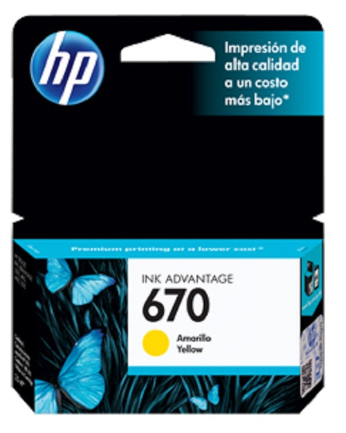 TINTA HP 670 CZ116AL AMARILLO DESKJET 3525/4615/4625/5525 (300 PAG)