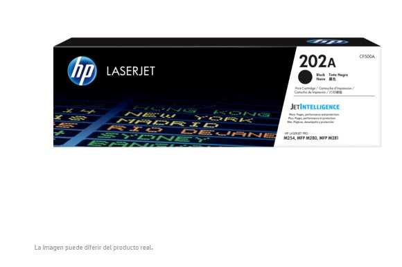 TONER HP 202A CF500A NEGRO LASERJET PRO M254dw/M281fdw (1 400 PAG)