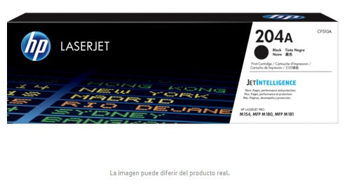 TONER HP 204A CF510A NEGRO HP LASERJET PRO M154/MFP-M180 (1 100 PAG).