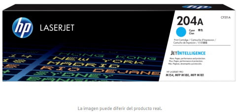 TONER HP 204A CF511A CYAN HP LASERJET PRO M154/MFP-M180 (900 PAG)