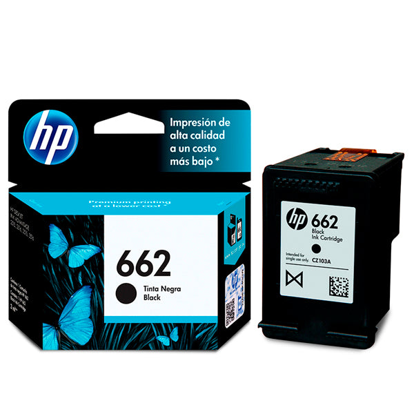 TINTA HP 662 CZ103AL NEGRO DESKJET 1015/1515/2515/3515/3545/4645/2545/2645 (120 PAG)