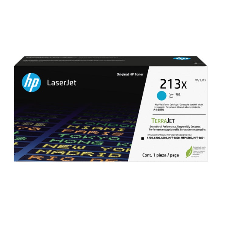 Toner HP 213X W2131X cian alto rendimiento LaserJet Enterprise 5700DN / MFP 5800 (6 000 Páginas)