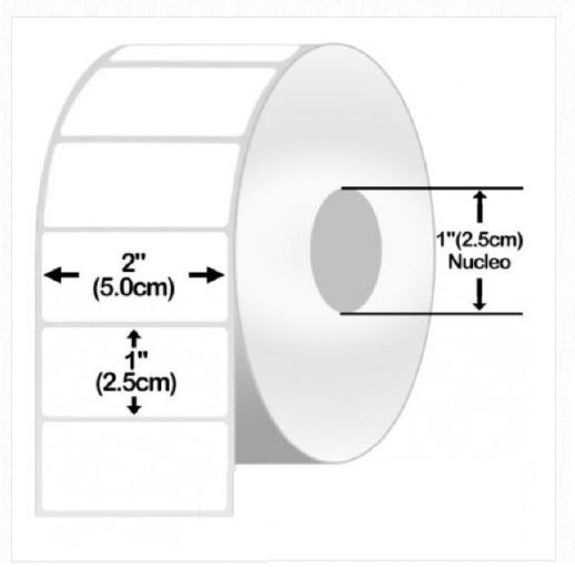 Etiqueta Zebra DT Transferencia Directa 2in X1in Z-Perform 2000D Centro 1in 1 2340/rollo - precio por Rollo 10010028