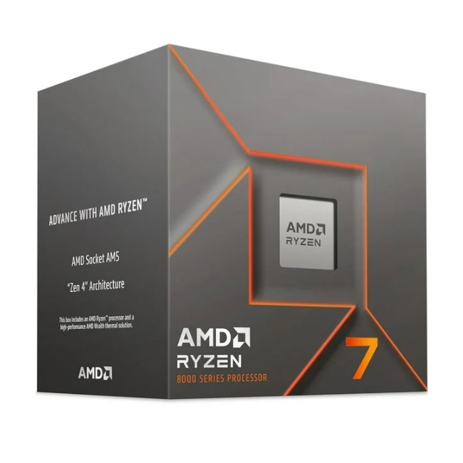 Procesador AMD Ryzen 7 8700F con disipador sin graficos AI socket AM5 8Core 4.1Ghz 65w Zen 4