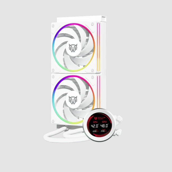 Enfriamiento Líquido Balam Rush 240 Hydrox Expert HYX24 Blanco Display para monitoreo de temperatura RGB TDP 250 W Legend