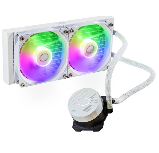 Enfriamiento Liquido Cooler Master MasterLiquid 240 Lite 2x120mm ARGB 650-1750 RPM Blanco