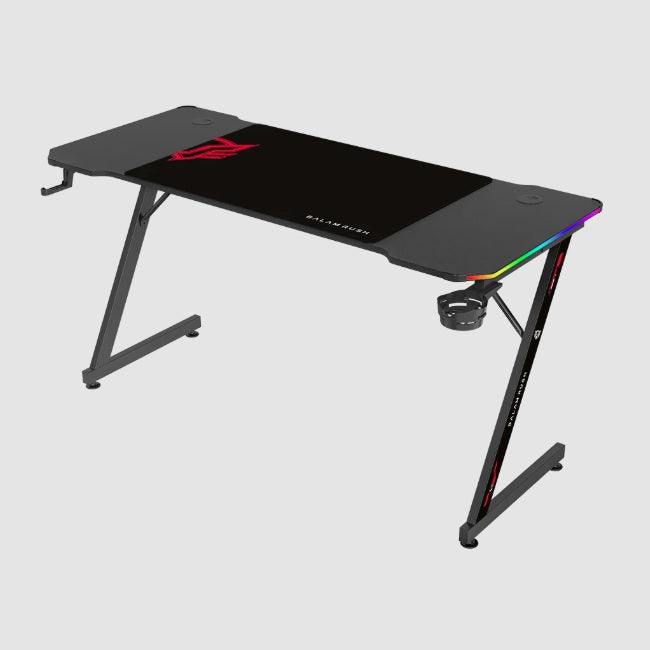 Escritorio Gamer Balam Rush Olympus Spot Glow MRX6000 RGB 140x60x74 incluye accesorios negro