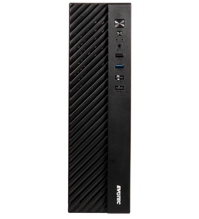 Gabinete Evotec Slim Toledo modelo EV-1026 formato Micro-ATX Incluye Fuente de Poder de 500W color Negro