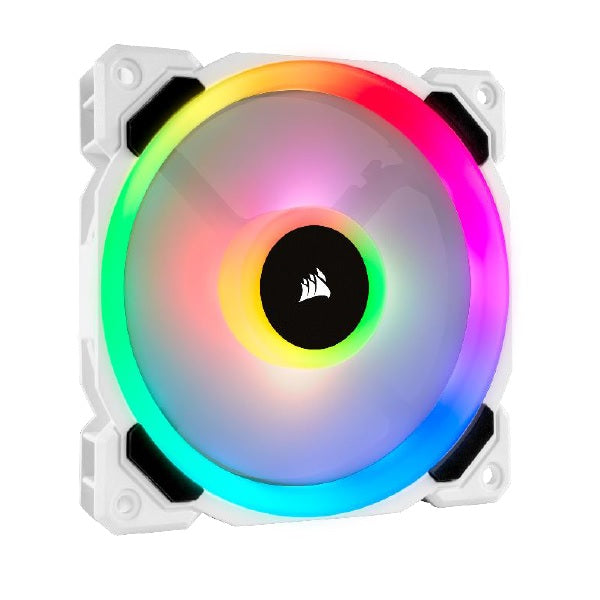 Ventilador Corsair LL120 RGB LED PWM blanco con doble bucle de luz de 120mm paquete sencillo