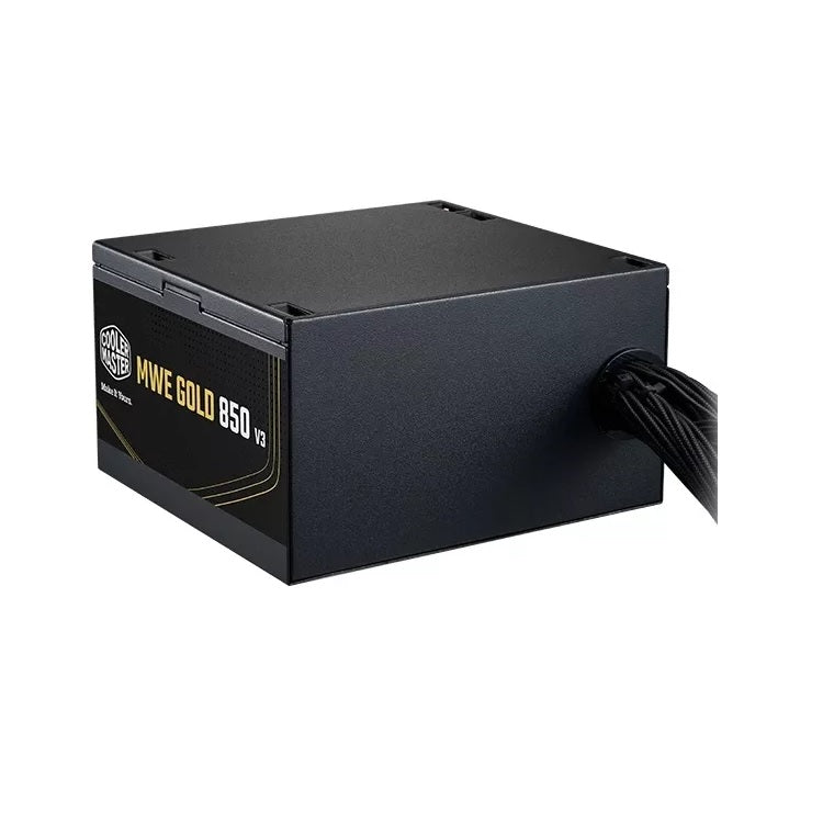 Fuente de Poder Cooler Master MWE Negro 850W 80 PLUS Gold Velocidad Ventilador 2400 RPM Dimensiones 140x150x86 mm ATX 12V Ver. 3.1 NO MODULAR