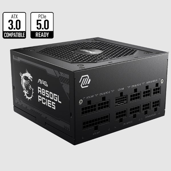 Fuente MSI 850W Gold 80 Plus full modular MPG conector PCIE5 Amarillo