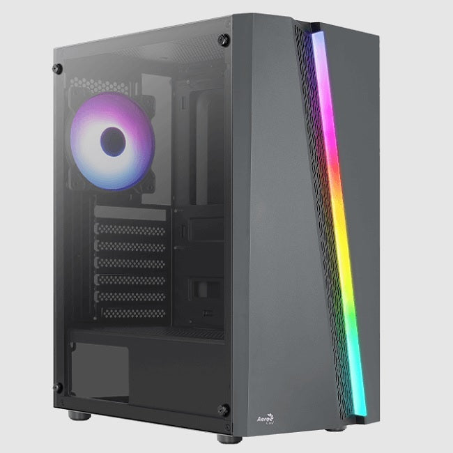 Gabinete AeroCool Blade Cristal templado Negro RGB ATX 4xVentiladores (No compatible con Cooler 240mm)