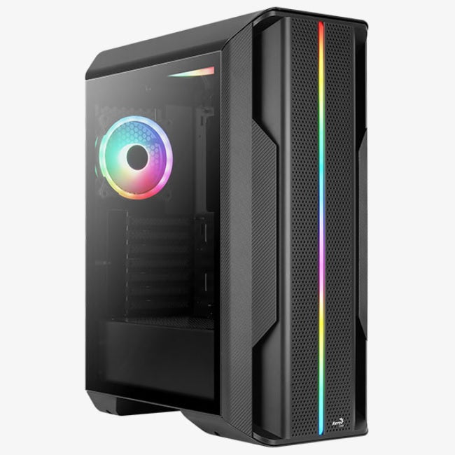 Gabinete AeroCool Splinter Duo G V1 Cristal templado Negro ARGB ATX 3xVentiladores (No compatible con Cooler 240mm)