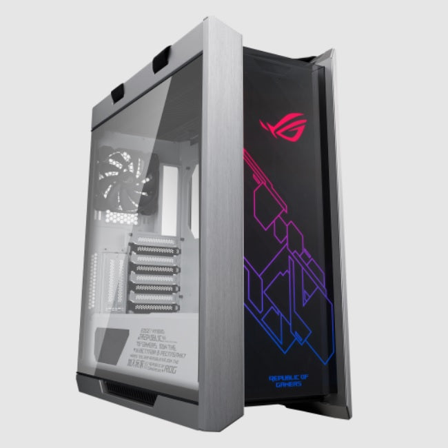 Gabinete Asus ROG Strix Helios White Edition GX601 Gaming 7bahias RGB ATX EATX panel vidrio templado aluminio
