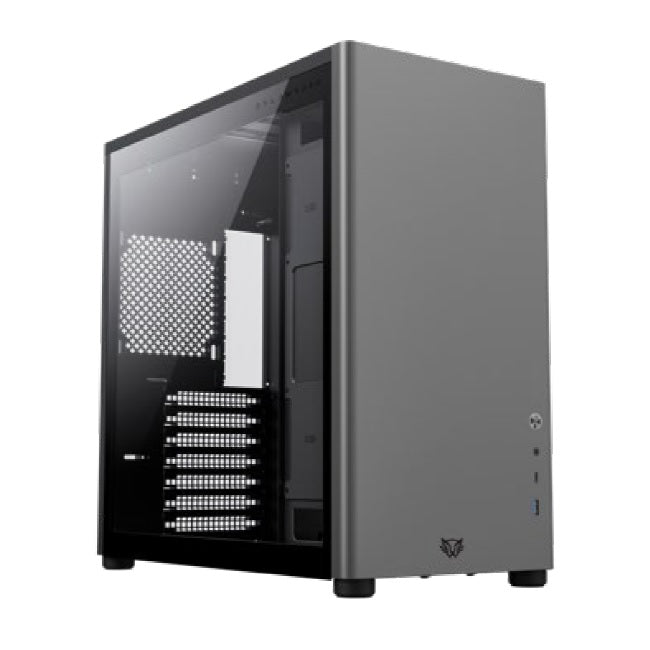 GABINETE BALAM RUSH ERIS SPECIAL GM985 GRIS SIN FUENTE MICRO TORRE CON CRISTAL