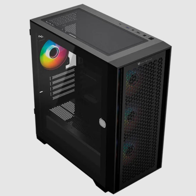 Gabinete Balam Rush Twin Mate 6000B Media torre negro cristal 4xVentiladores ARGB Mini ATX / Mico ATX sin fuente panel frontal intercambiable cristal/malla