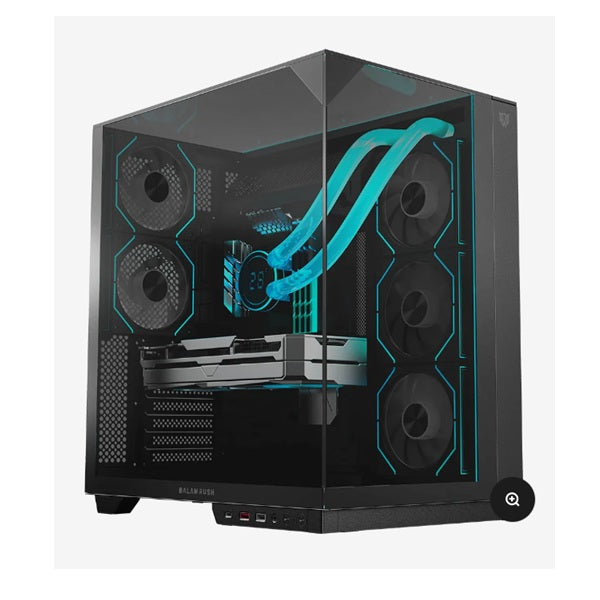Gabinete Balam Rush TTank Majestic 7600 Legend Media torre negro cristal 5xVentiladores ARGB ATX /Micro ATX/ Mini ITX sin fuente