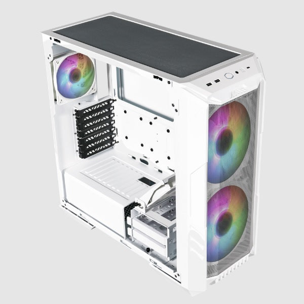 Gabinete Cooler Master MASTERBOX H500 Blanco ARGB Vidrio Templado ITX/Micro-ATX/ATX/SSI CEB/E-ATX Media Torre