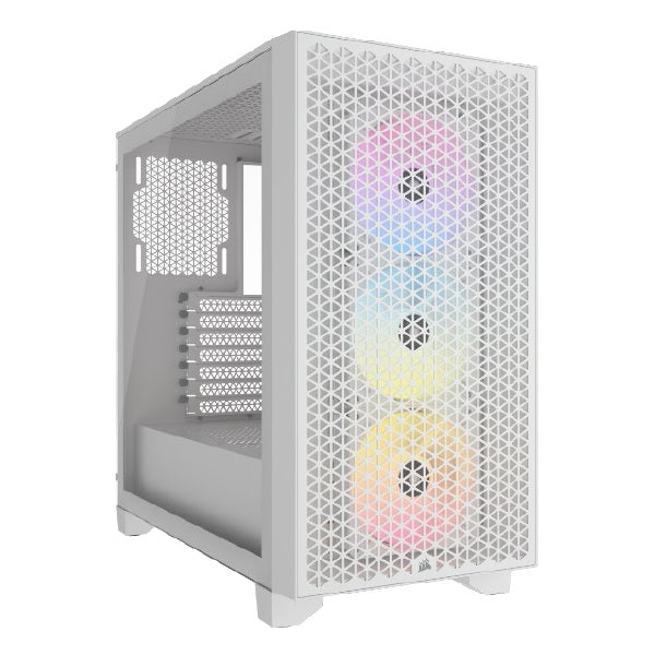 Gabinete Corsair 3000D RGB AIRFLOW blanco cristal templado ATX media torre 3*ventiladores