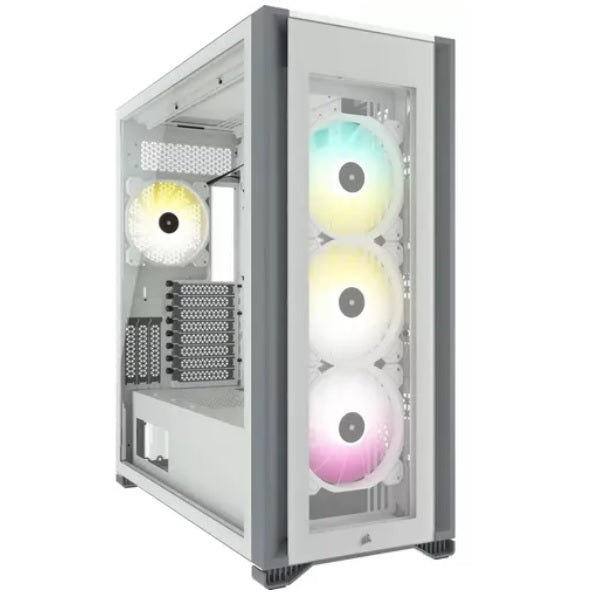 Gabinete Corsair ICUE 7000X RGB blanco cristal templado 3 paneles de cristal ATX torre 4*ventiladores RGB Elite