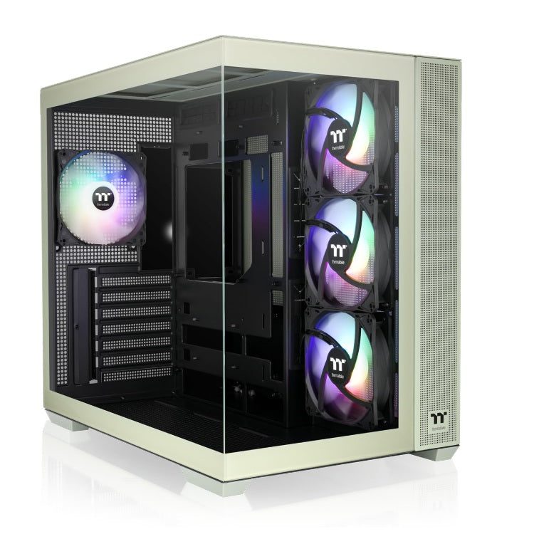 Gabinete Thermaltake View 380 TG ARGB Mid Tower Matcha Verde 4xVentiladores 120mm ATX CA-1Z2-00M1WN-00 Hidden-Connector Motherboards from ASUS MSI GIGABYTE