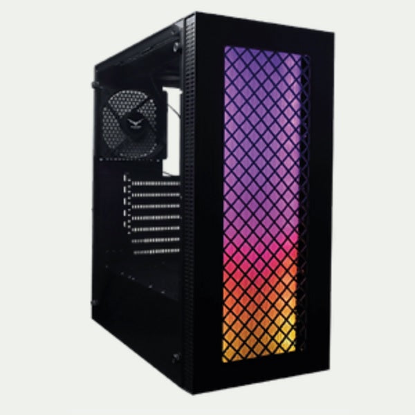 Gabinete Evotec Gamer Beijing Sin Fuente Tarjeta ATX / Micro-ATX / Mini-ATX modelo EV-1020 color Negro