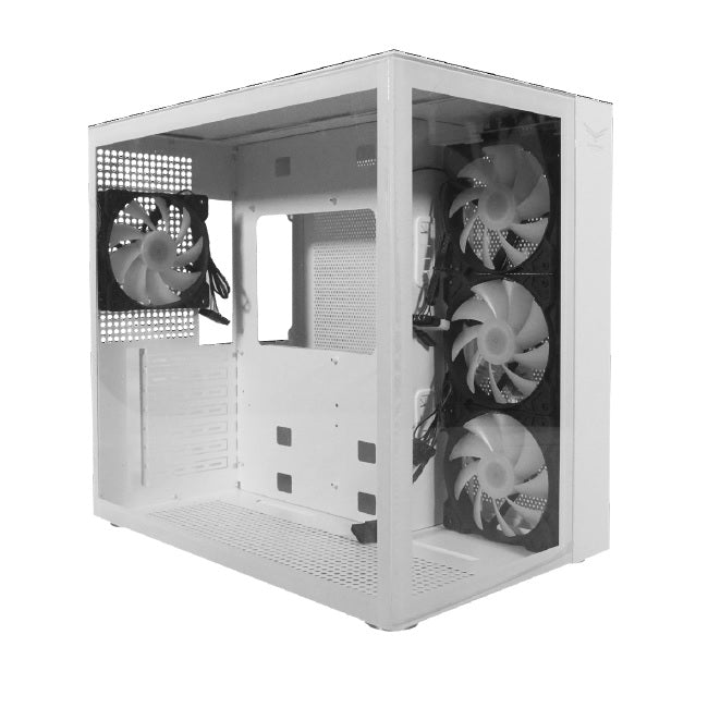 Gabinete Gamer Naceb ATX Nova 4 ventiladores modelo NA-0633 color Blanco