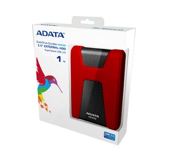 HD EXT 1 TB ADATA 2.5 USB 3.0 HD650BK/1TB ROJO