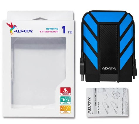 HD EXT 1 TB ADATA 2.5 USB 3.1 CONTRA AGUA Y GOLPES AZUL AHD710P-1TU31-CBL