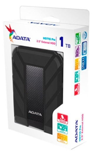 HD EXT 1 TB ADATA 2.5 USB 3.0AHD710P-1TU31-CBK CONTRA AGUA Y GOLPES NEGRO